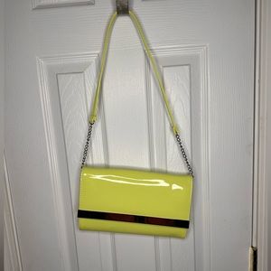 Safety Green Should Handbag Neon Silver Chain